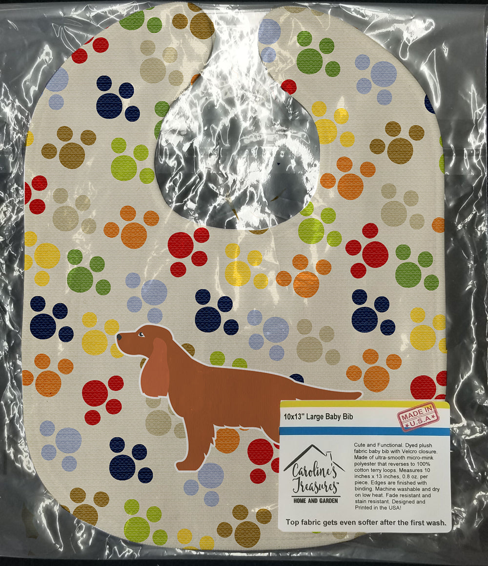 English Cocker Spaniel Pawprints Baby Bib BB6317BIB - the-store.com