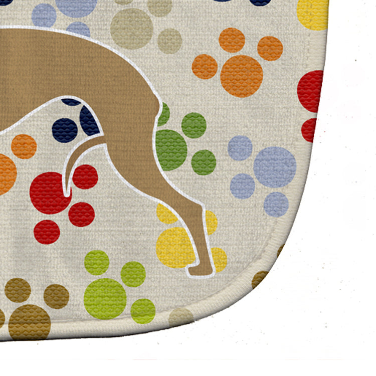 Italian Greyhound Pawprints Baby Bib BB6319BIB - the-store.com