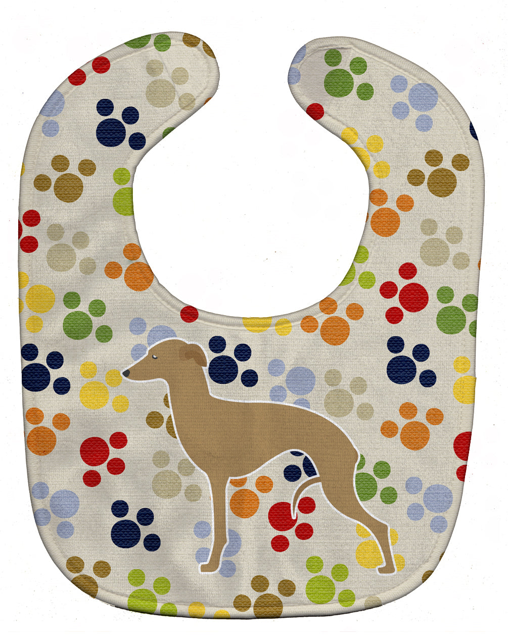 Italian Greyhound Pawprints Baby Bib BB6319BIB - the-store.com