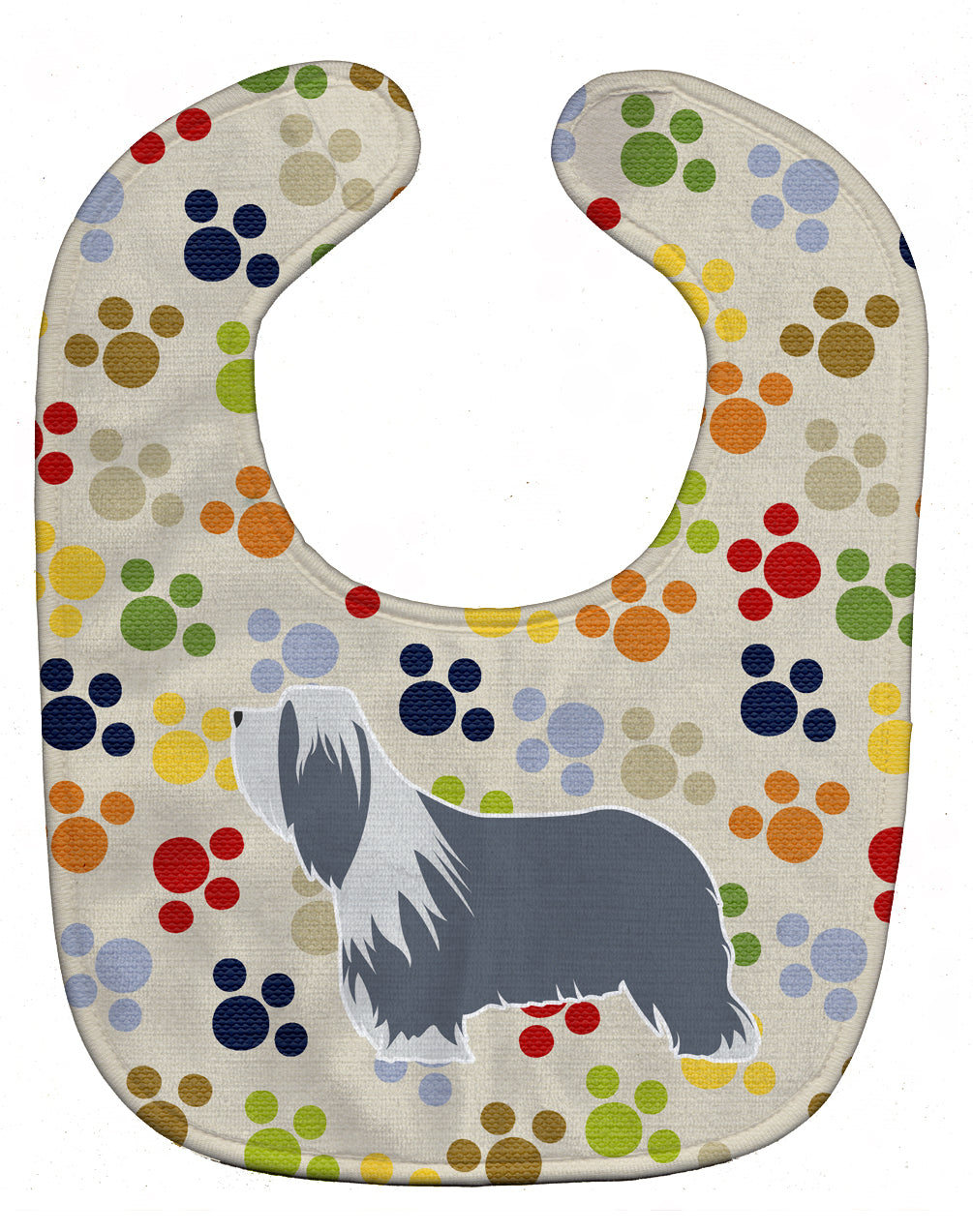 Bearded Collie Pawprints Baby Bib BB6322BIB - the-store.com