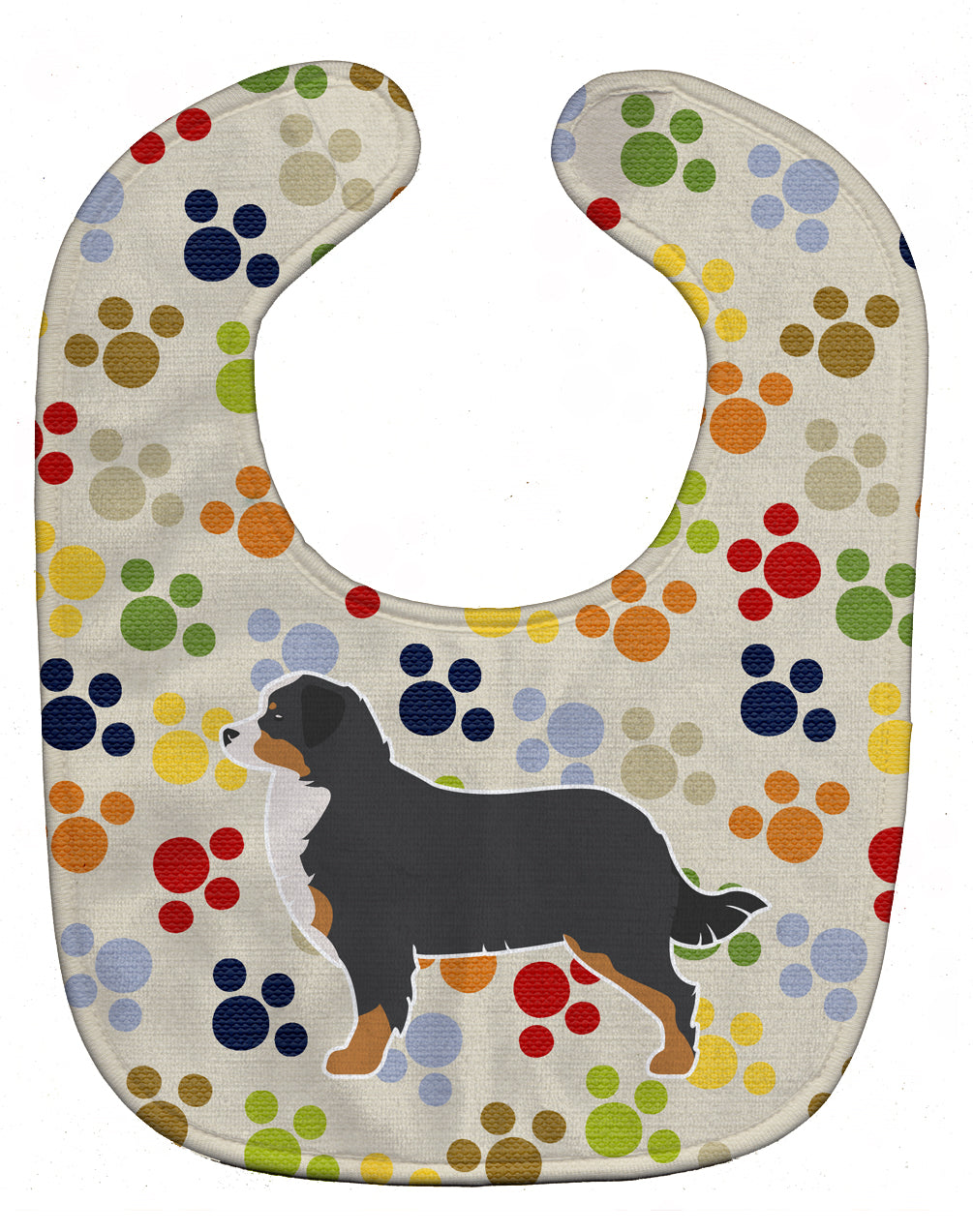 Bernese Mountain Dog Pawprints Baby Bib BB6324BIB - the-store.com