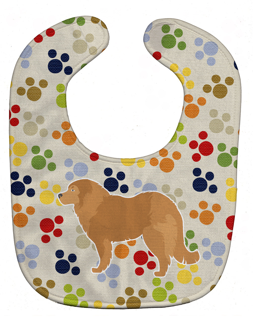 Caucasian Shepherd Dog Pawprints Baby Bib BB6330BIB - the-store.com