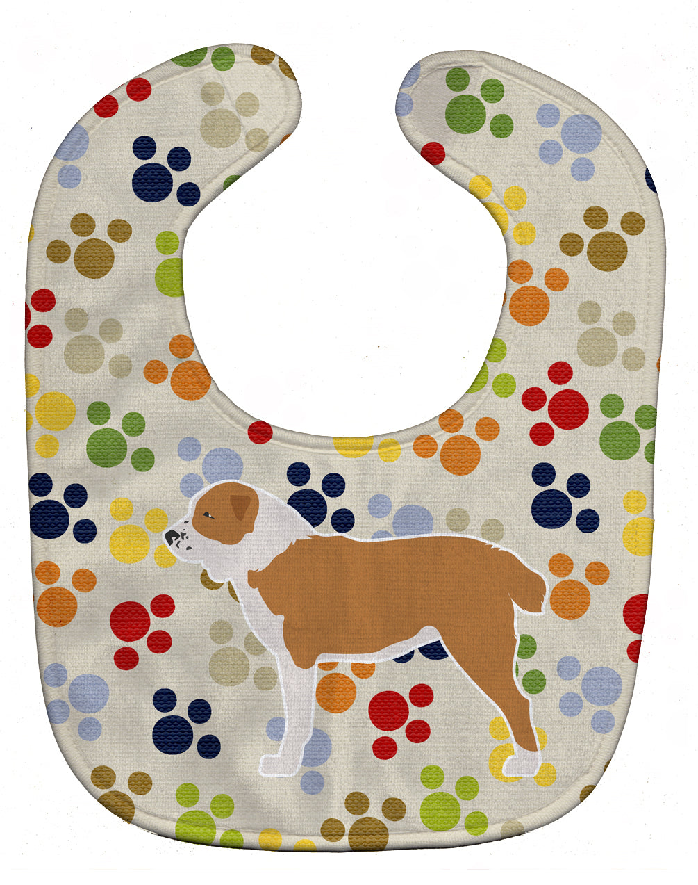 Central Asian Shepherd Dog Pawprints Baby Bib BB6333BIB - the-store.com