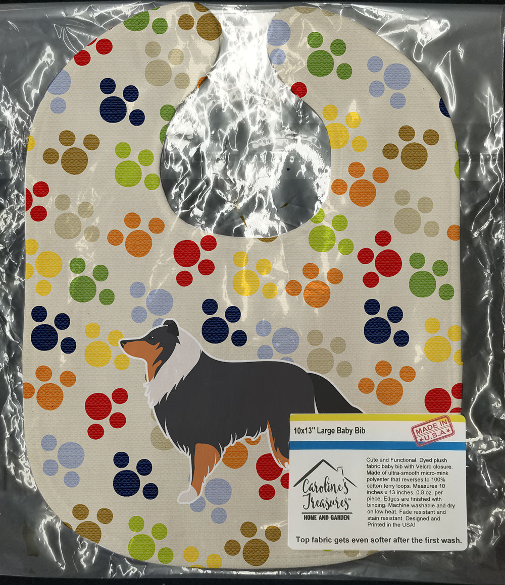 Sheltie/Shetland Sheepdog Pawprints Baby Bib BB6335BIB - the-store.com