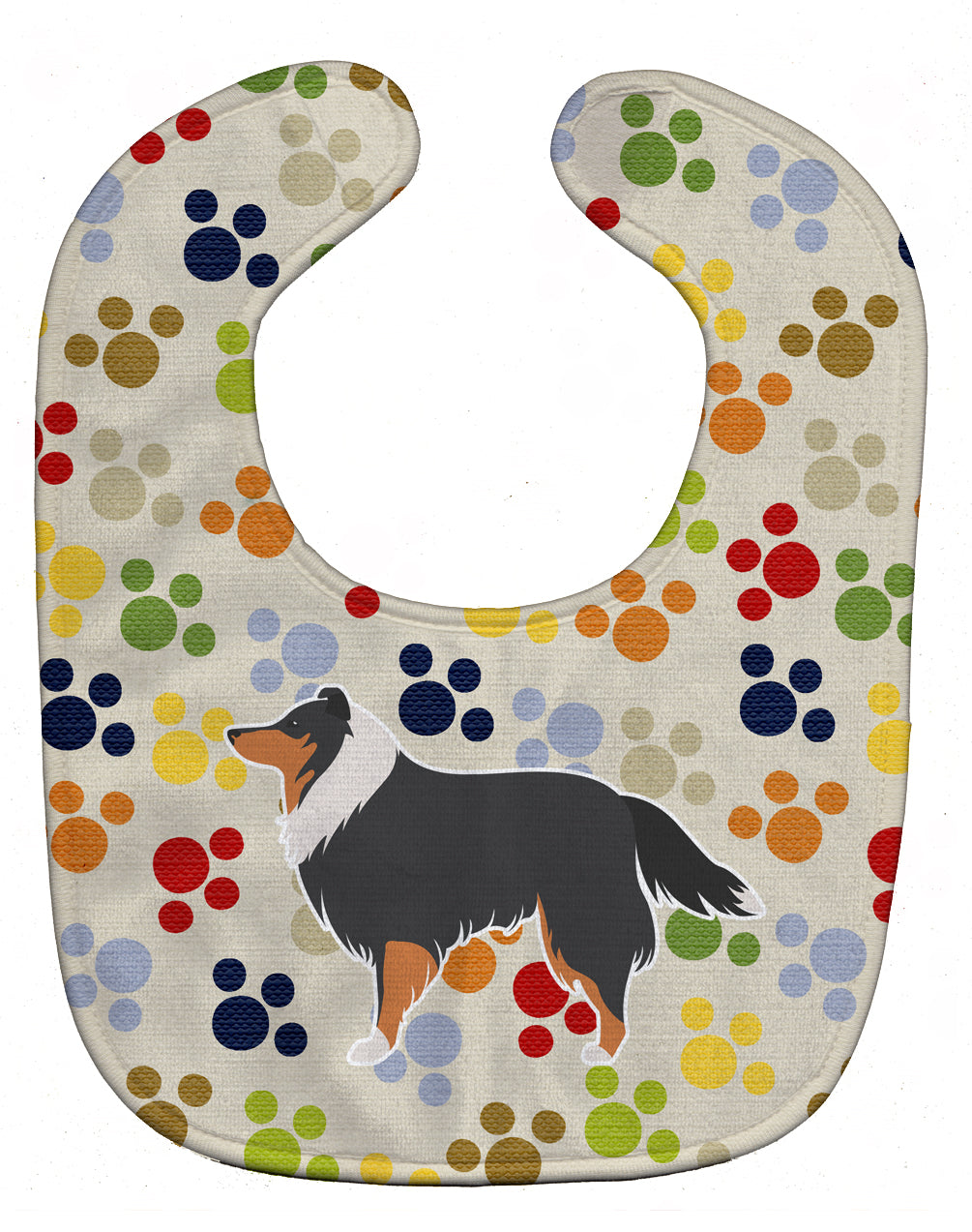 Sheltie/Shetland Sheepdog Pawprints Baby Bib BB6335BIB - the-store.com