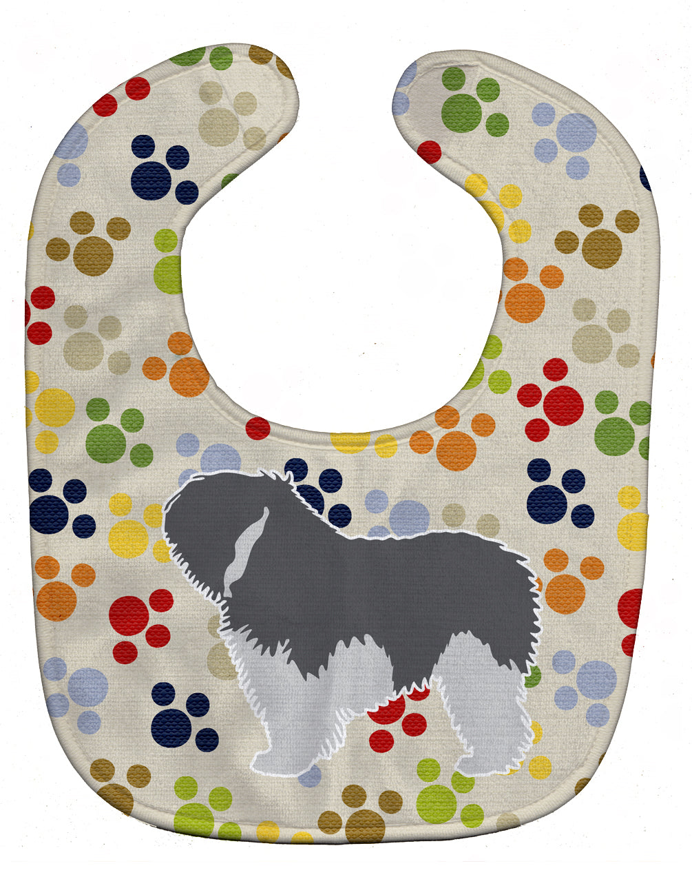 Polish Lowland Sheepdog Dog Pawprints Baby Bib BB6337BIB - the-store.com