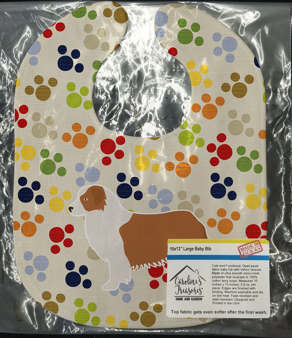 Australian Shepherd Dog Pawprints Baby Bib BB6338BIB - the-store.com