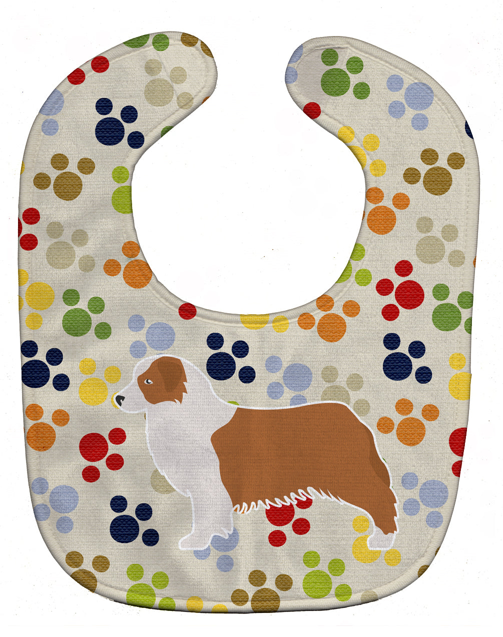 Australian Shepherd Dog Pawprints Baby Bib BB6338BIB - the-store.com