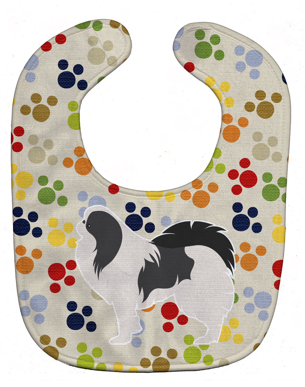 Japanese Chin Pawprints Baby Bib BB6342BIB - the-store.com