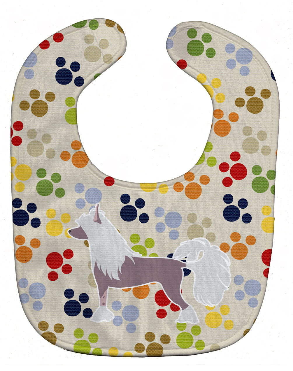 Chinese Crested Pawprints Baby Bib BB6348BIB - the-store.com