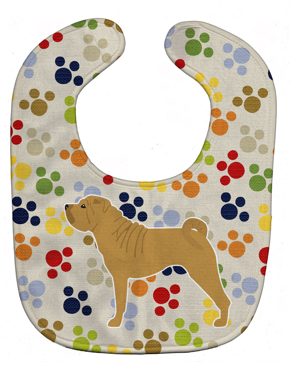 Shar Pei Merry Pawprints Baby Bib BB6357BIB - the-store.com