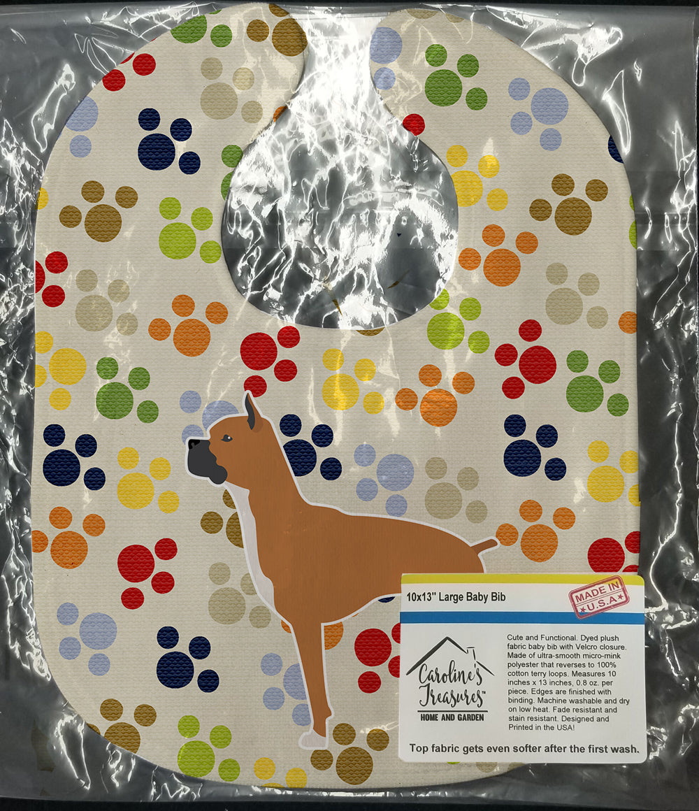 Boxer Pawprints Baby Bib BB6358BIB - the-store.com