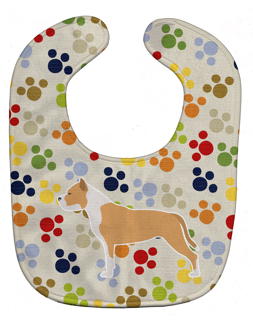 Staffordshire Bull Terrier Pawprints Baby Bib BB6359BIB - the-store.com