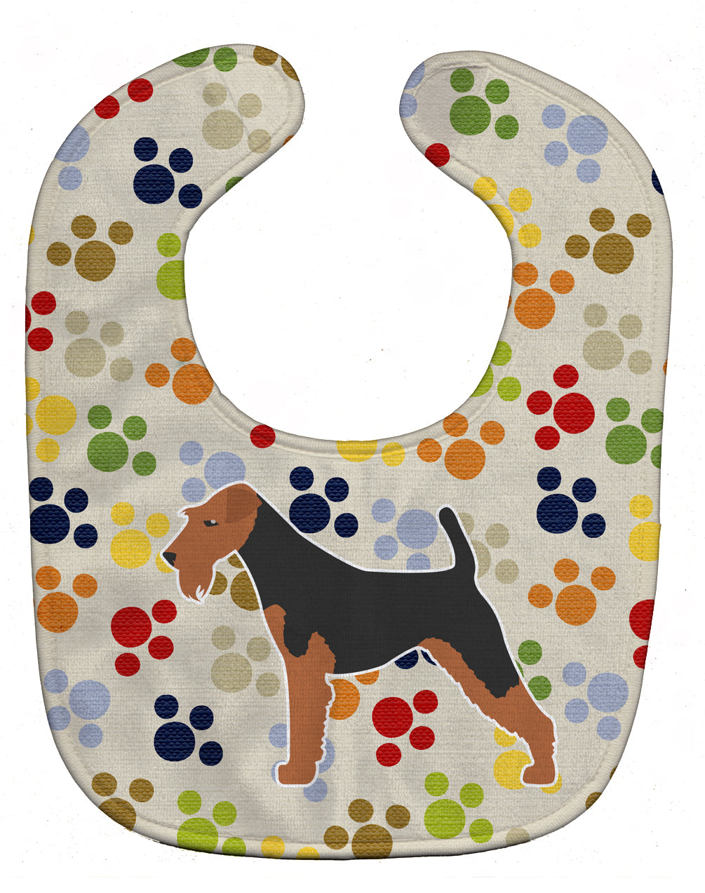 Airedale Terrier Pawprints Baby Bib BB6362BIB - the-store.com