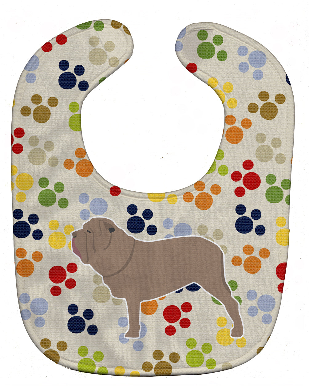 Neapolitan Mastiff Pawprints Baby Bib BB6370BIB - the-store.com