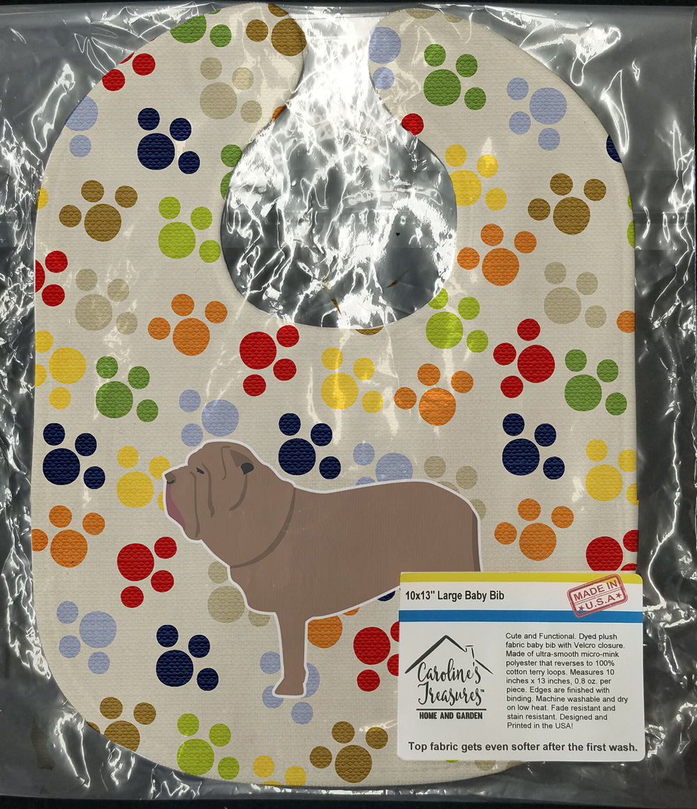 Neapolitan Mastiff Pawprints Baby Bib BB6370BIB - the-store.com