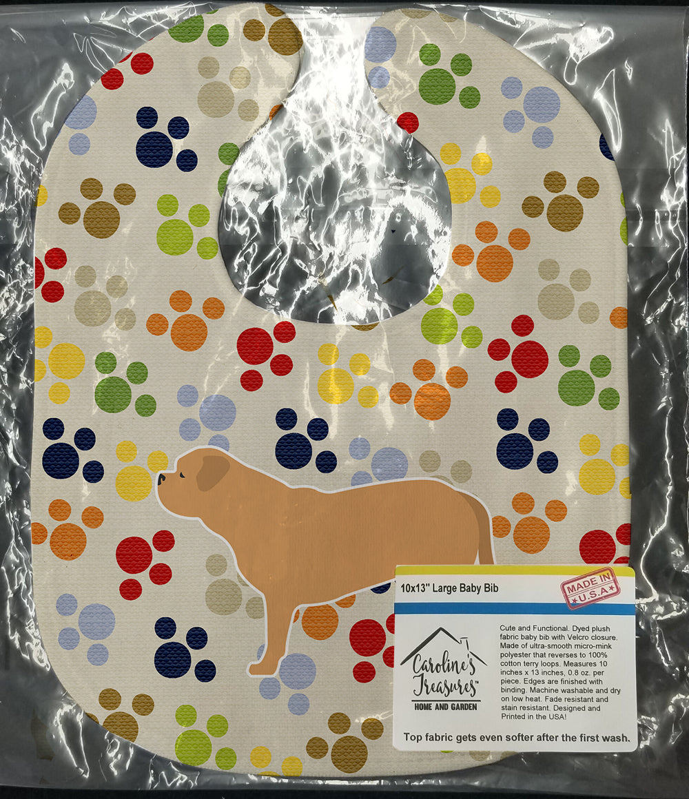 Dogue de Bordeaux Pawprints Baby Bib BB6375BIB - the-store.com