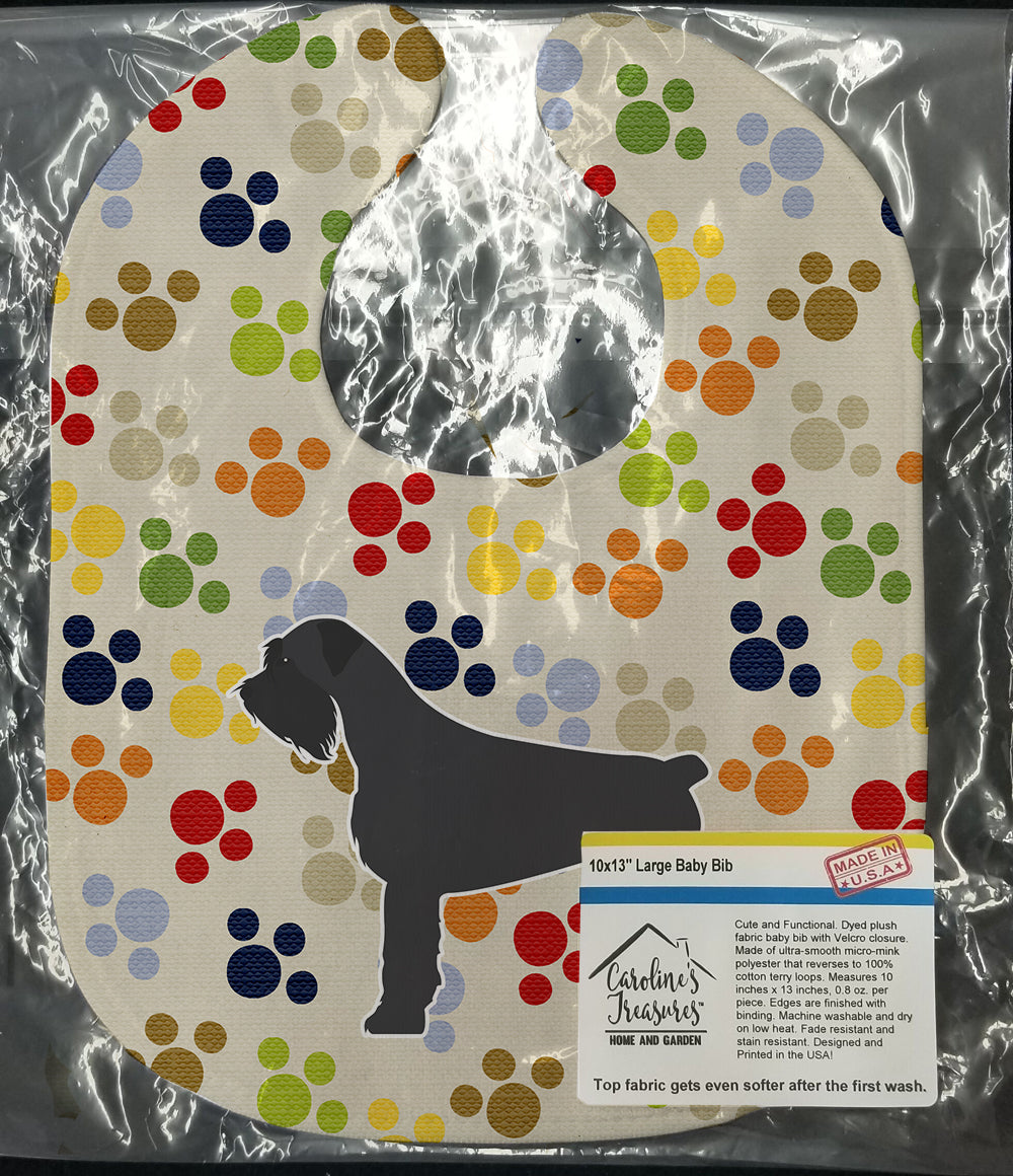 Giant Schnauzer Pawprints Baby Bib BB6378BIB - the-store.com