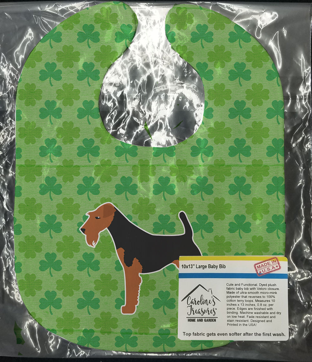 Welsh Terrier Shamrocks  Baby Bib BB6390BIB - the-store.com