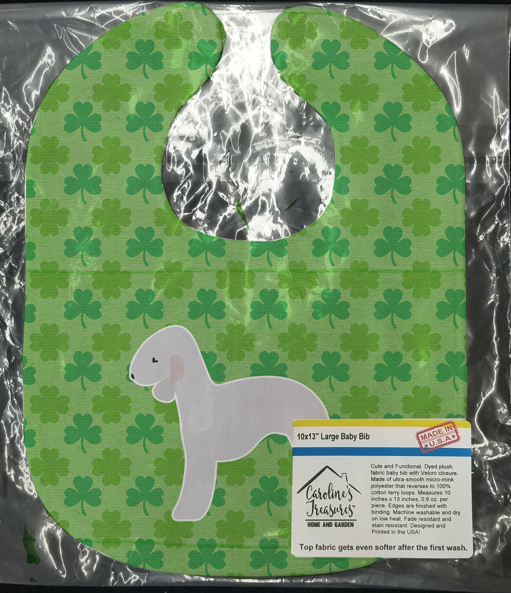 Bedlington Terrier Shamrocks  Baby Bib BB6399BIB - the-store.com