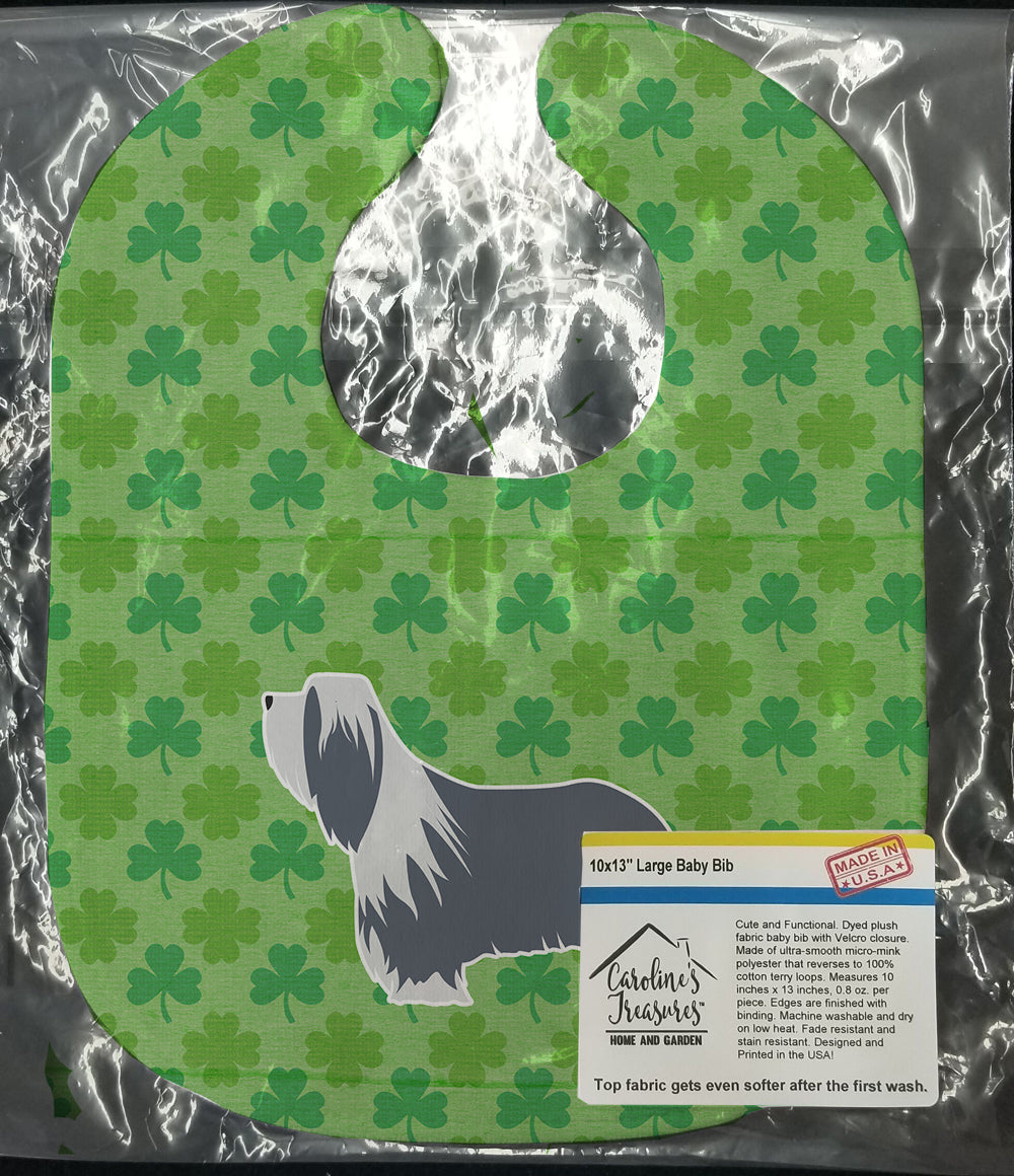 Bearded Collie Shamrocks  Baby Bib BB6422BIB - the-store.com