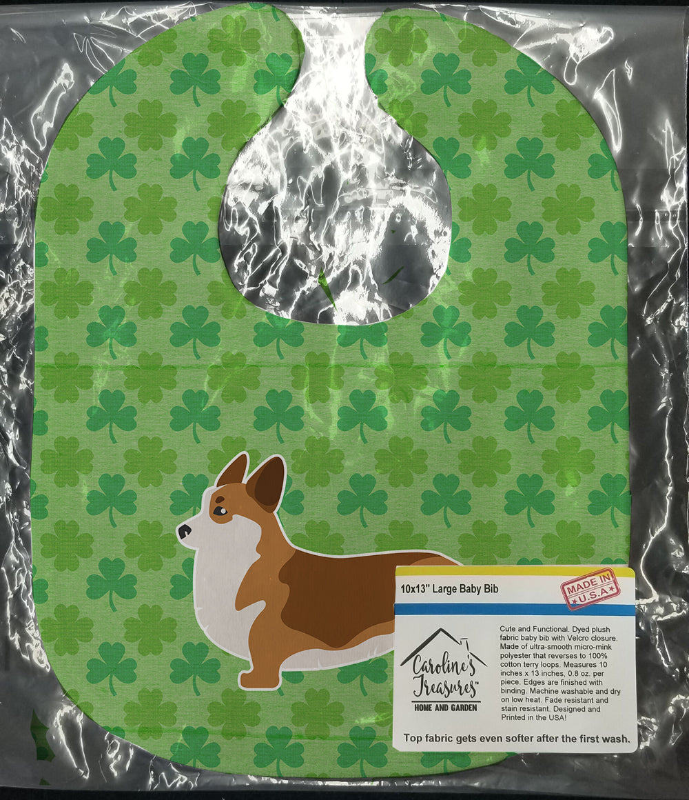 Corgi Shamrocks  Baby Bib BB6425BIB - the-store.com