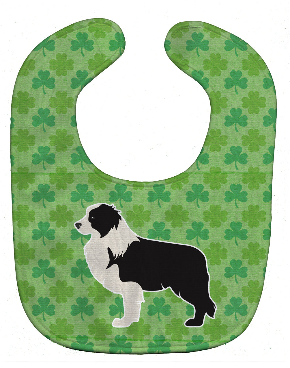 Black Border Collie Shamrocks  Baby Bib BB6428BIB - the-store.com