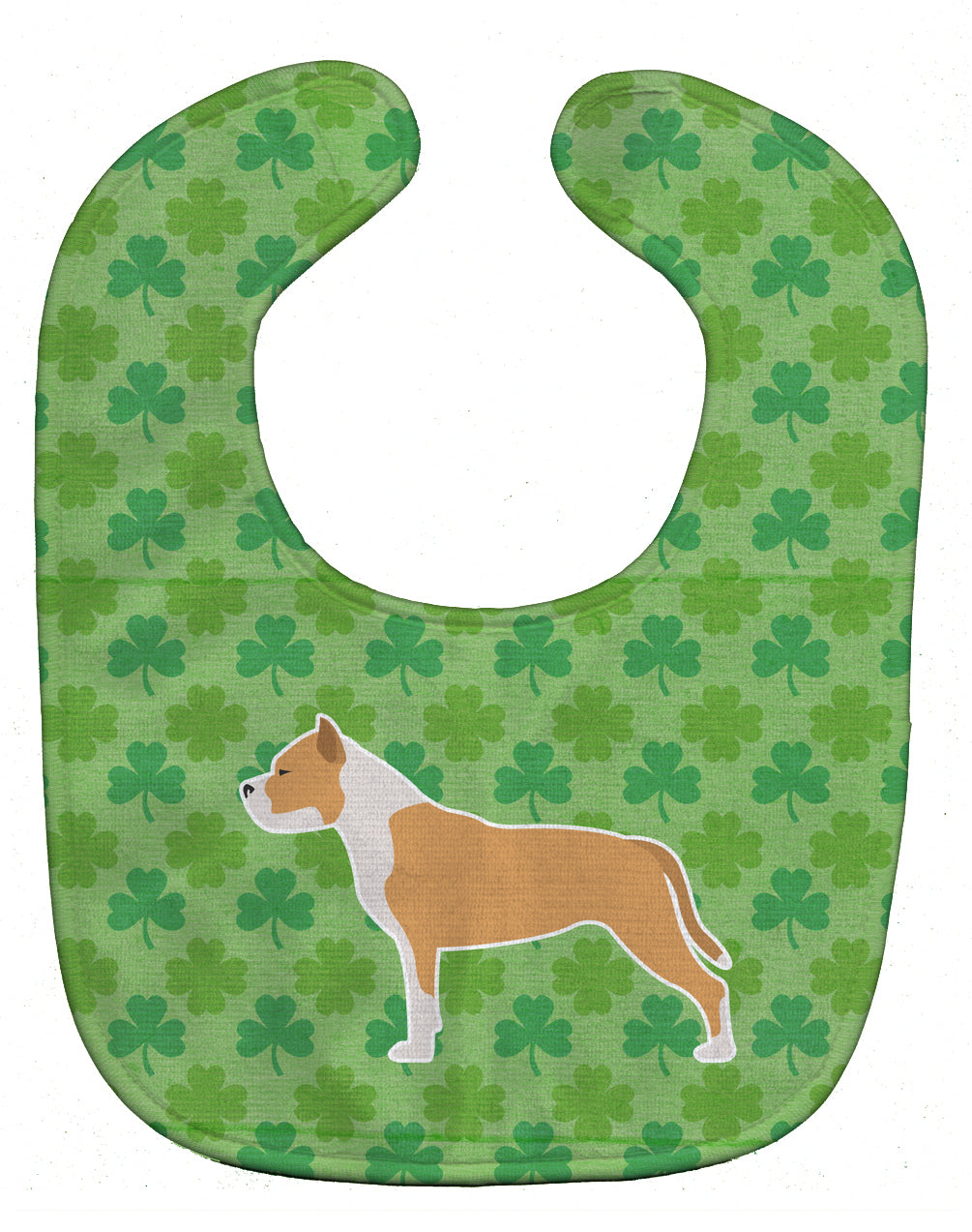 Staffordshire Bull Terrier Shamrocks  Baby Bib BB6459BIB - the-store.com