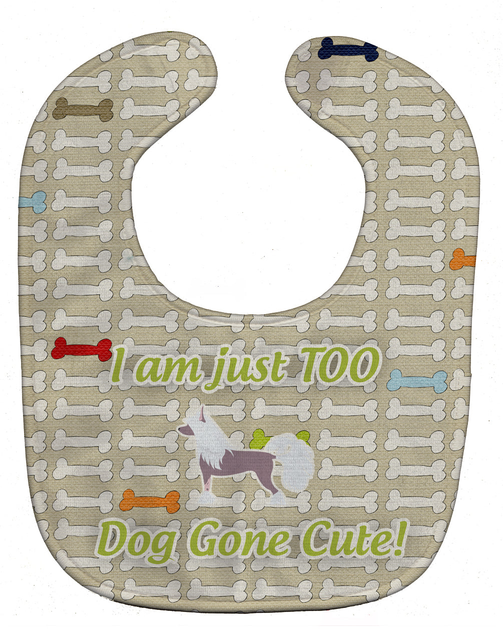 Chinese Crested Dog Gone Cute Baby Bib BB6548BIB - the-store.com