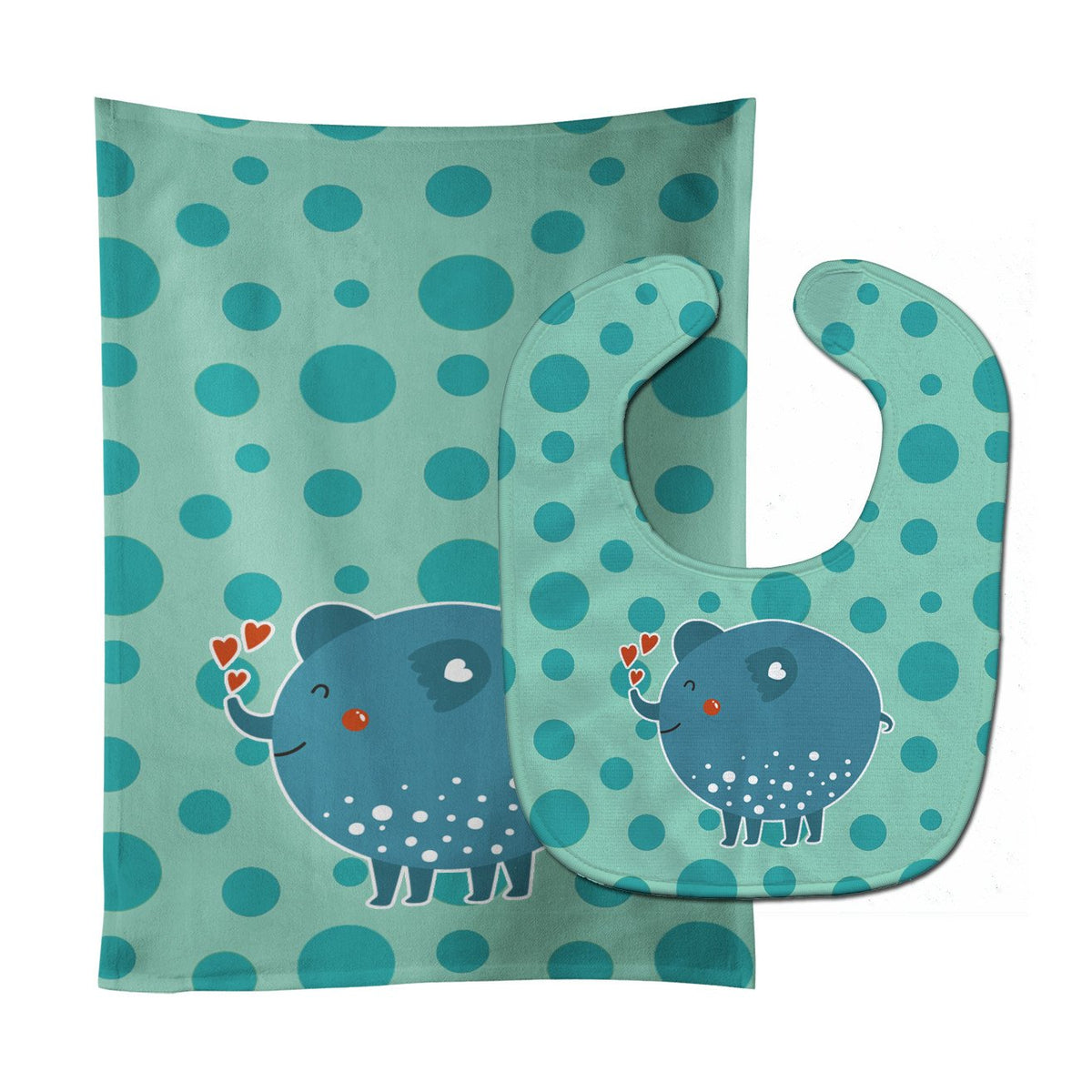 Blue Elephant Baby Bib &amp; Burp Cloth BB6733STBU by Caroline&#39;s Treasures