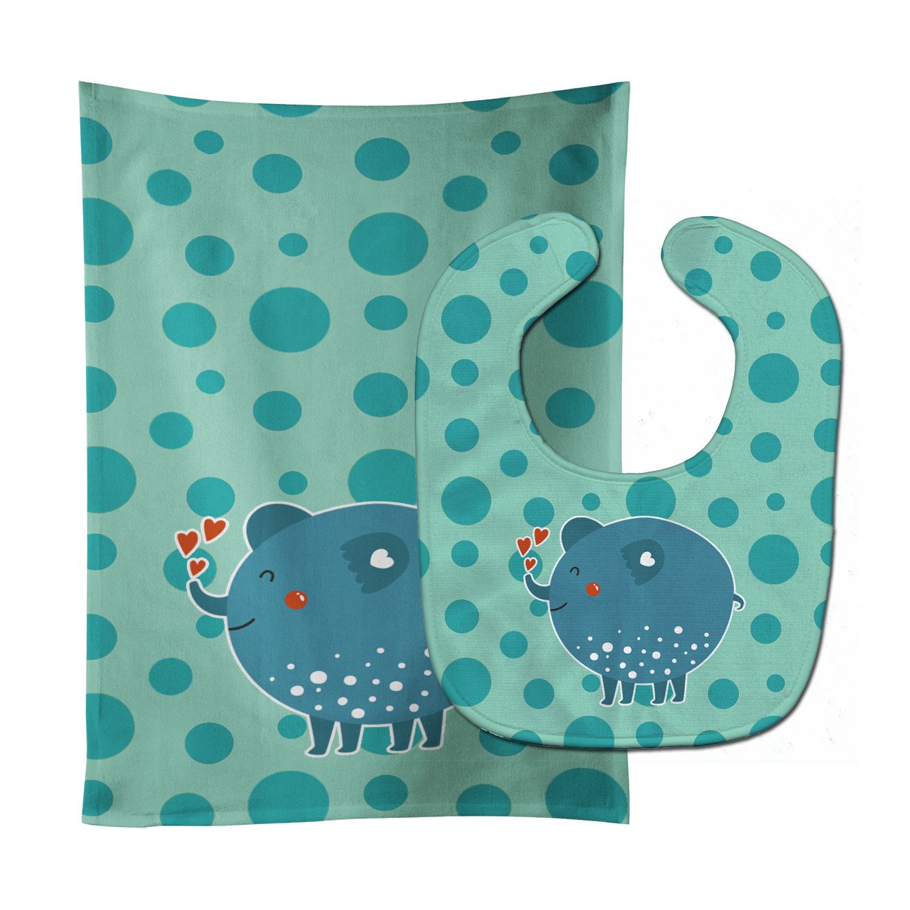 Blue Elephant Baby Bib & Burp Cloth BB6733STBU by Caroline's Treasures