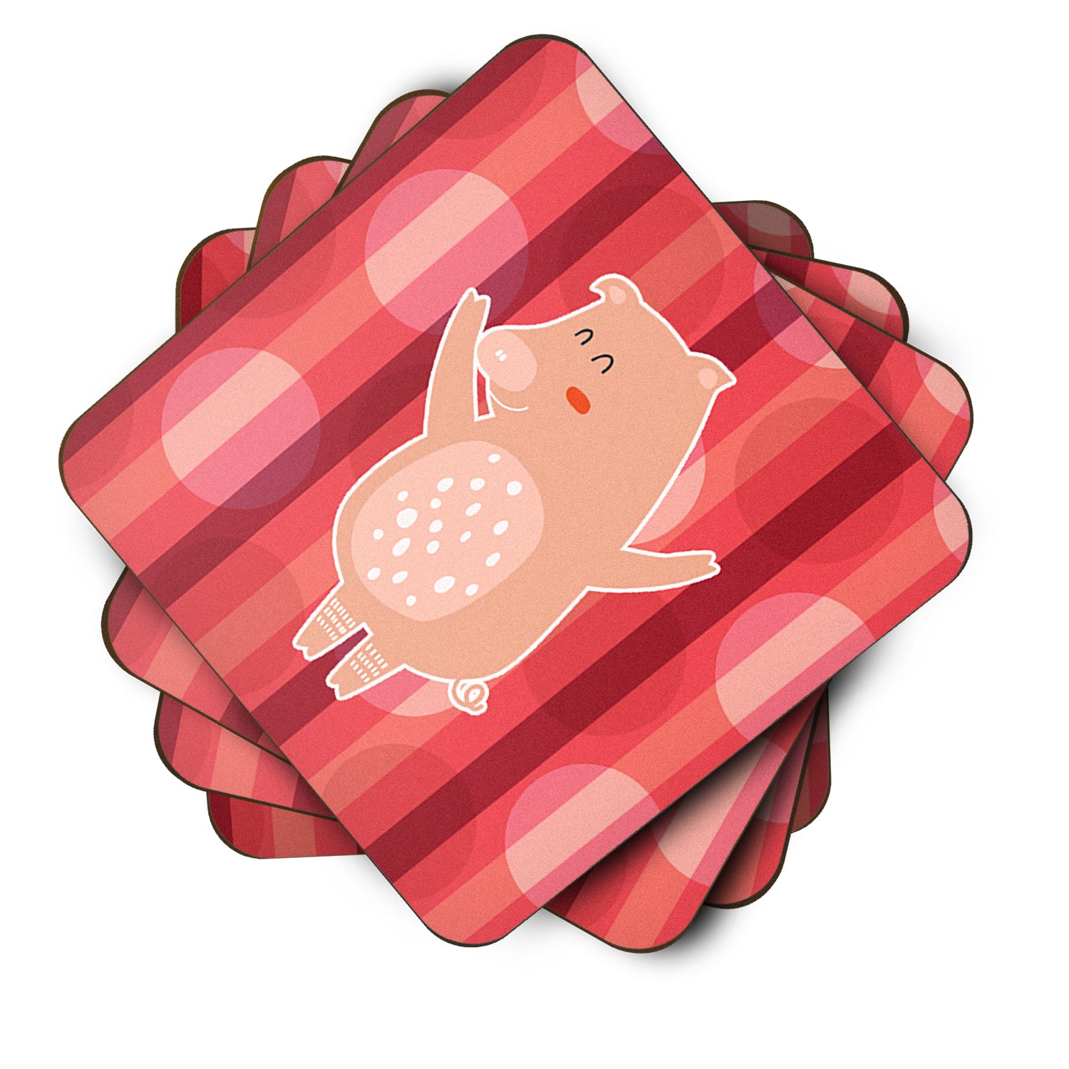 Dancing Pig Foam Coaster Set of 4 BB6742FC - the-store.com