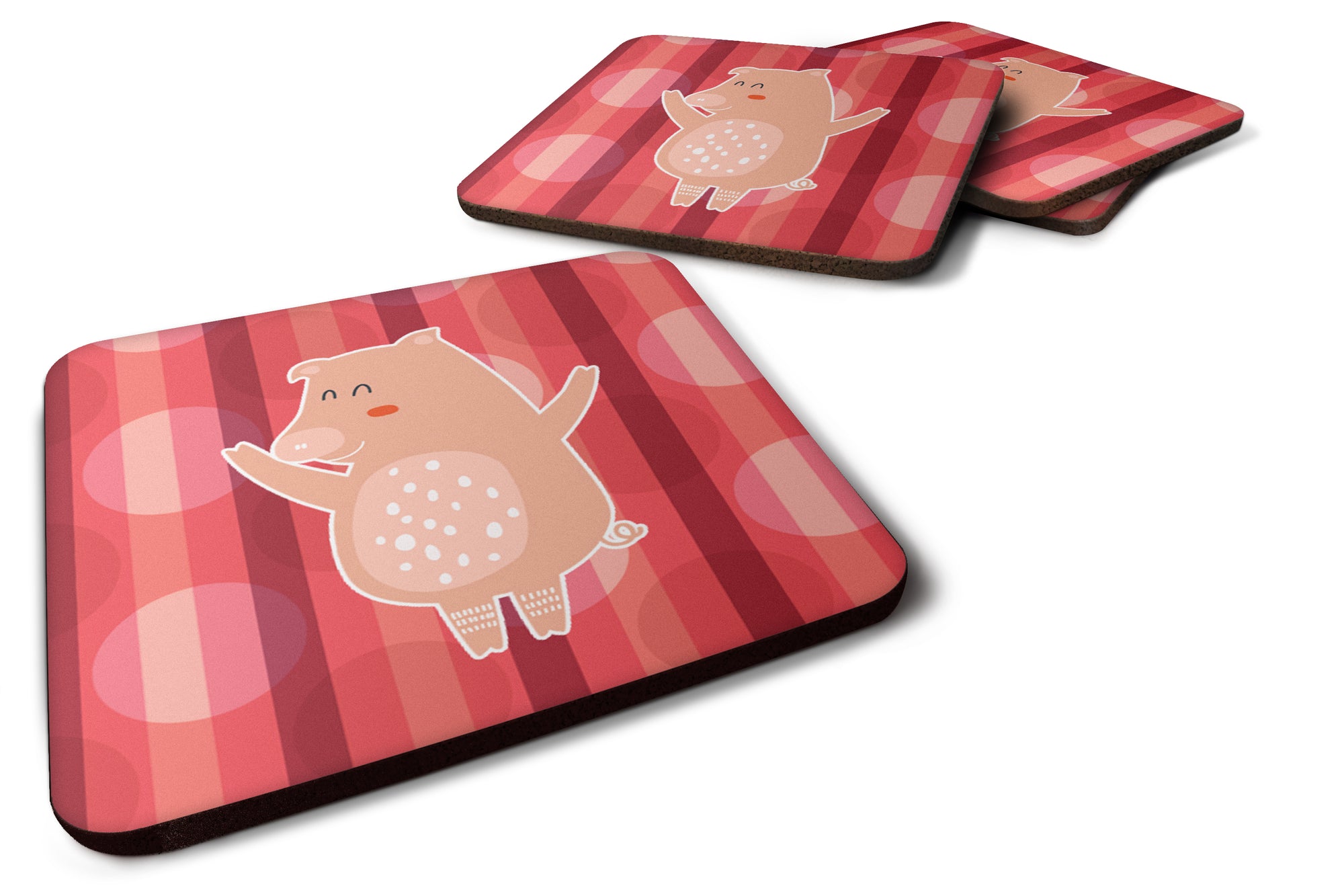 Dancing Pig Foam Coaster Set of 4 BB6742FC - the-store.com