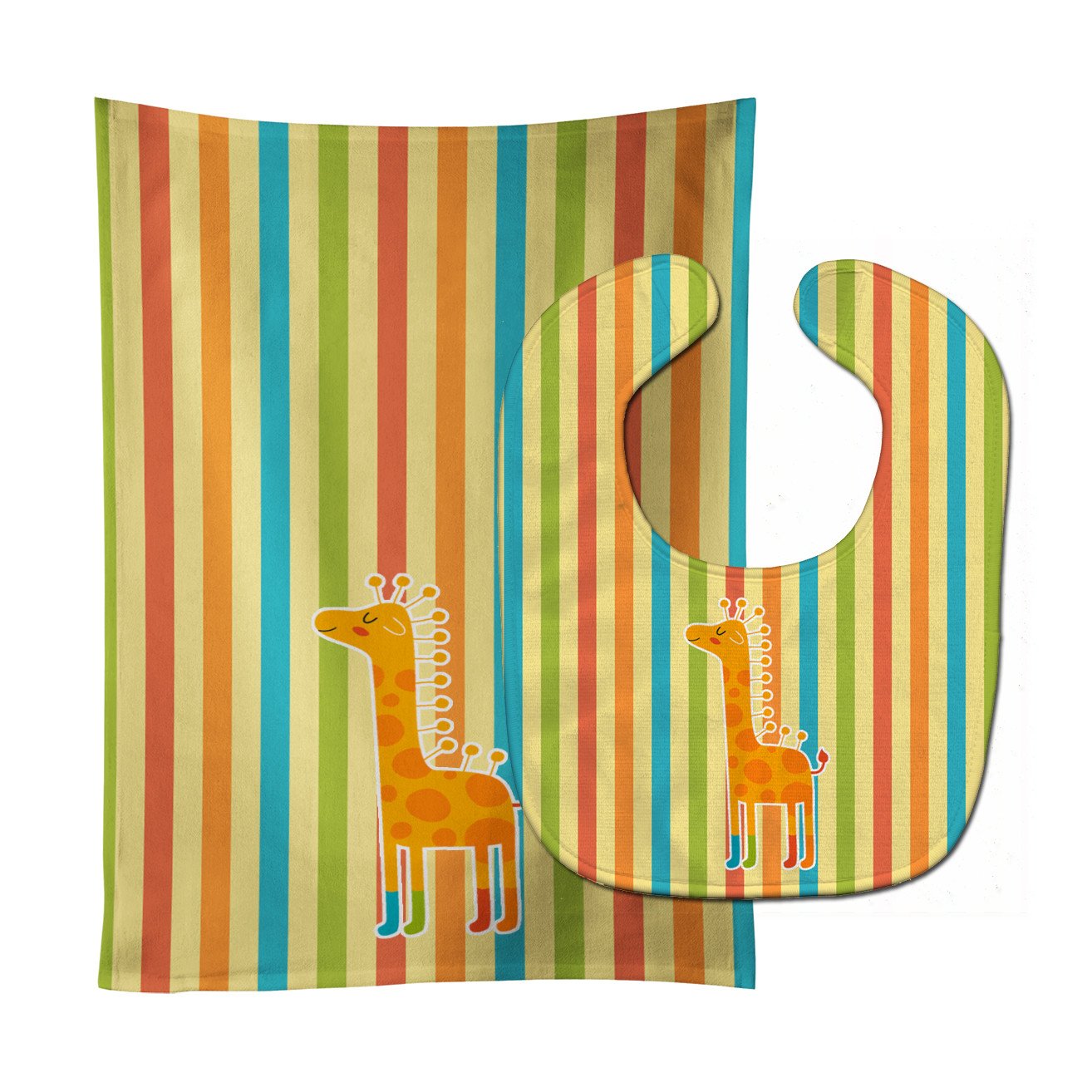 Giraffe in Socks Baby Bib & Burp Cloth BB6747STBU by Caroline's Treasures