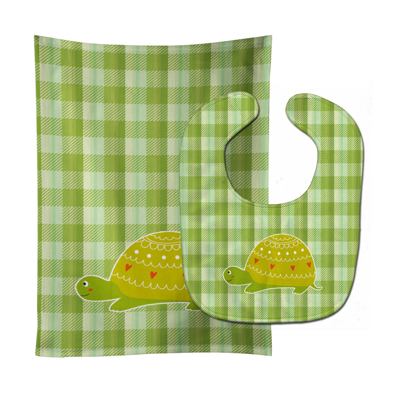 Turtle on the Move Baby Bib & Burp Cloth BB6750STBU by Caroline's Treasures