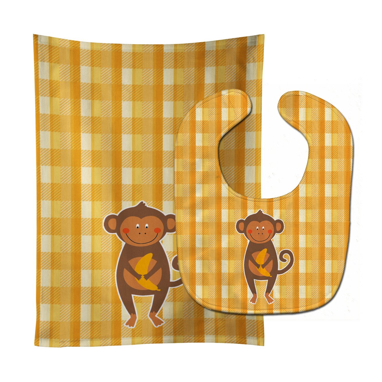 Monkey Business Baby Bib & Burp Cloth BB6753STBU by Caroline's Treasures