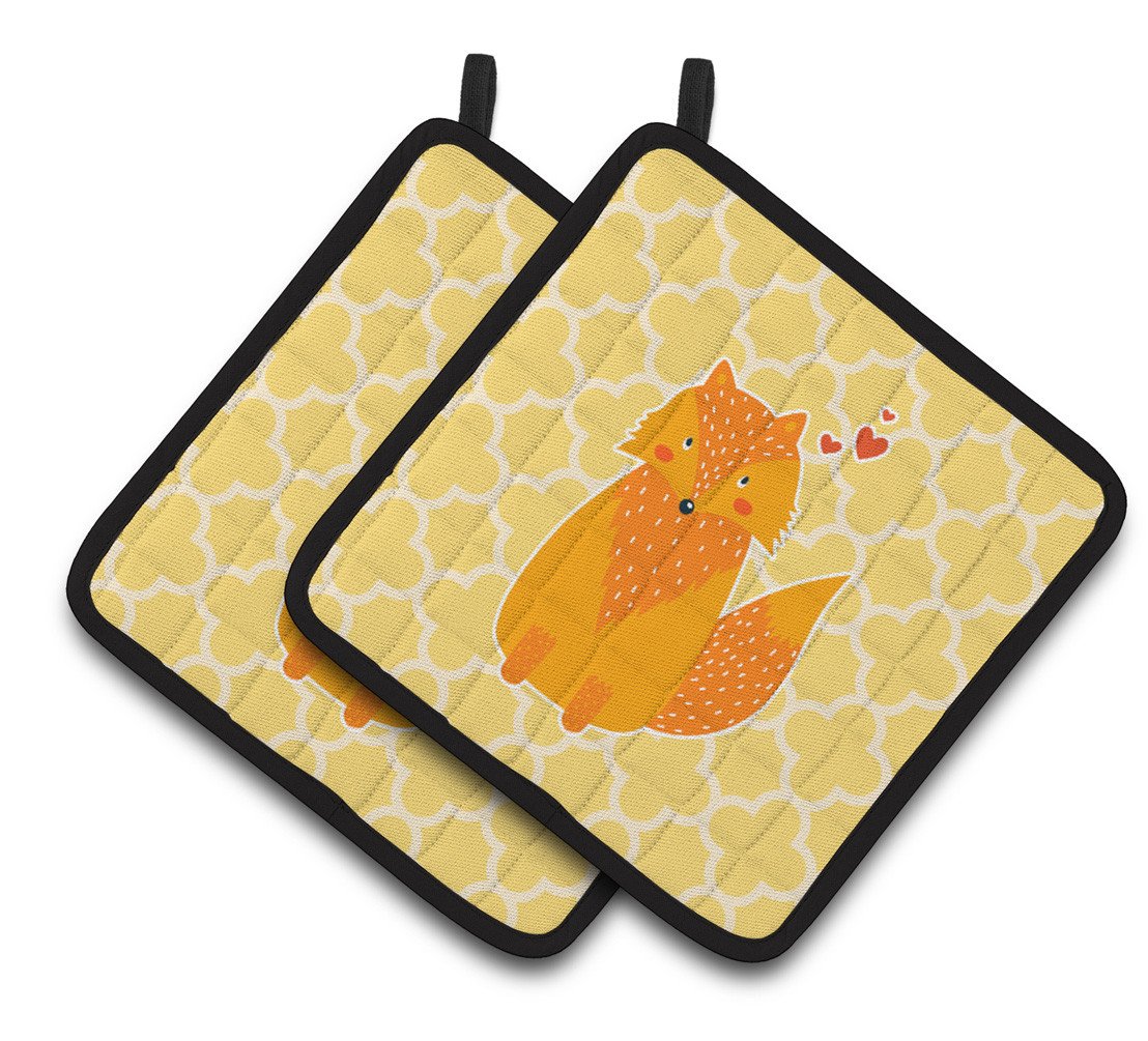 Foxy Love Pair of Pot Holders BB6758PTHD by Caroline&#39;s Treasures