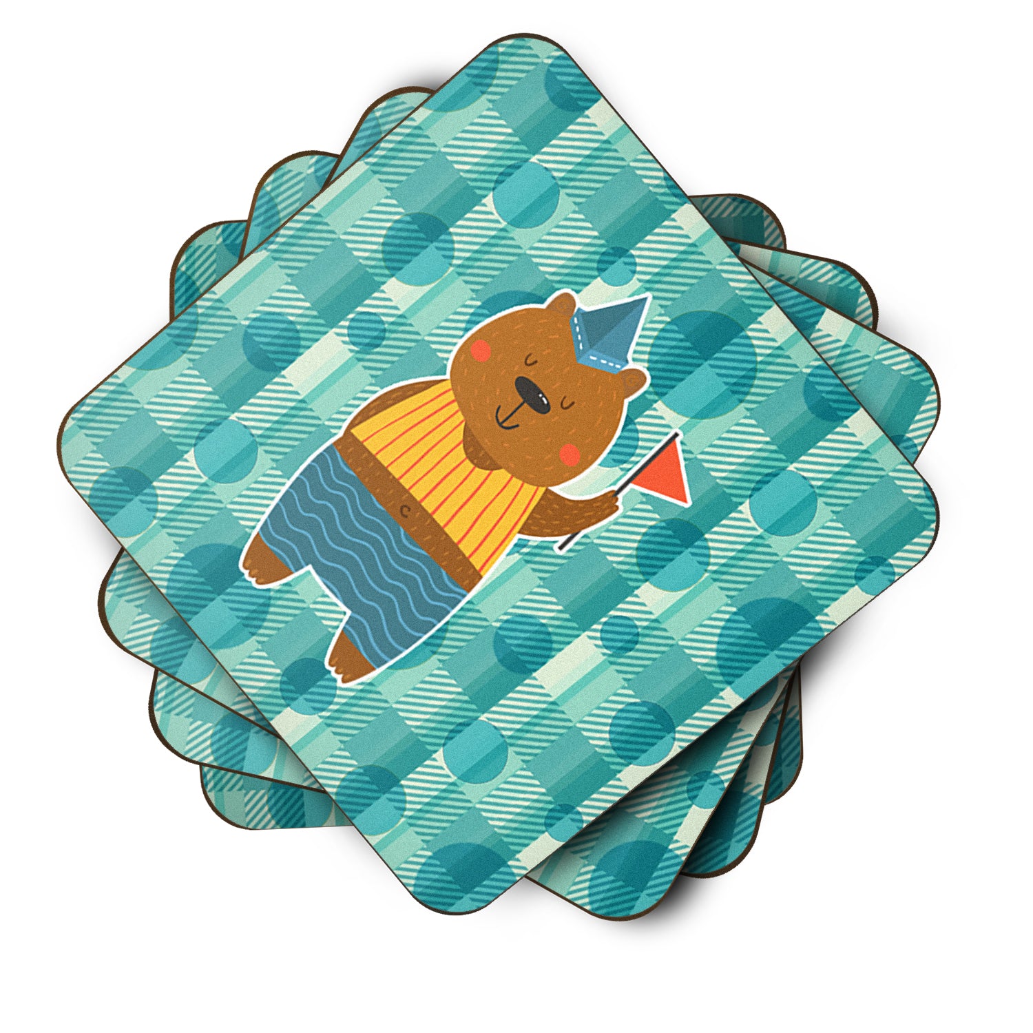 Celebration Bear Foam Coaster Set of 4 BB6769FC - the-store.com