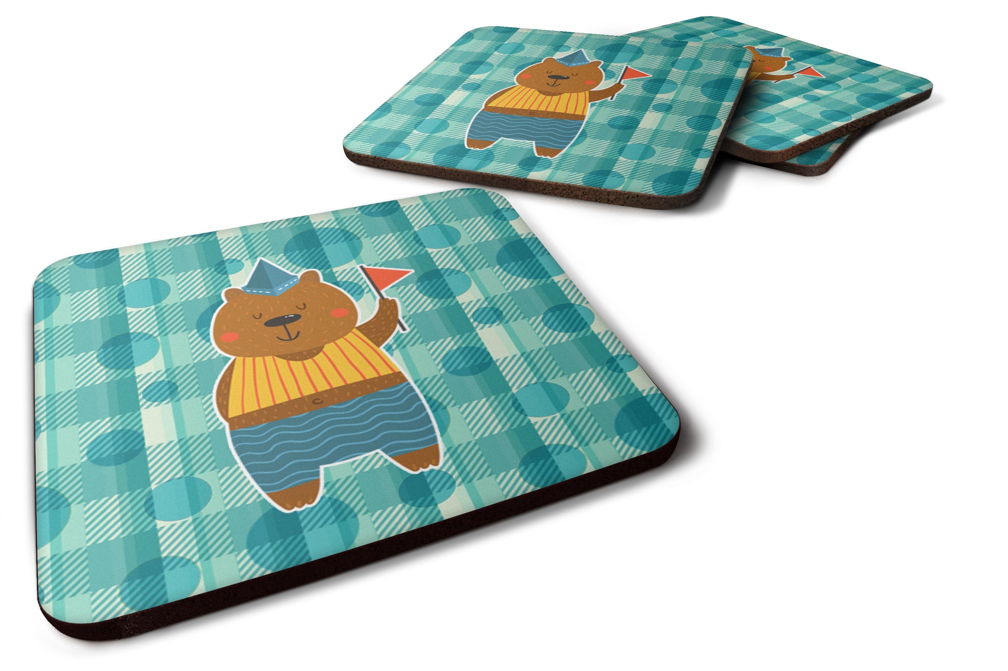 Celebration Bear Foam Coaster Set of 4 BB6769FC - the-store.com