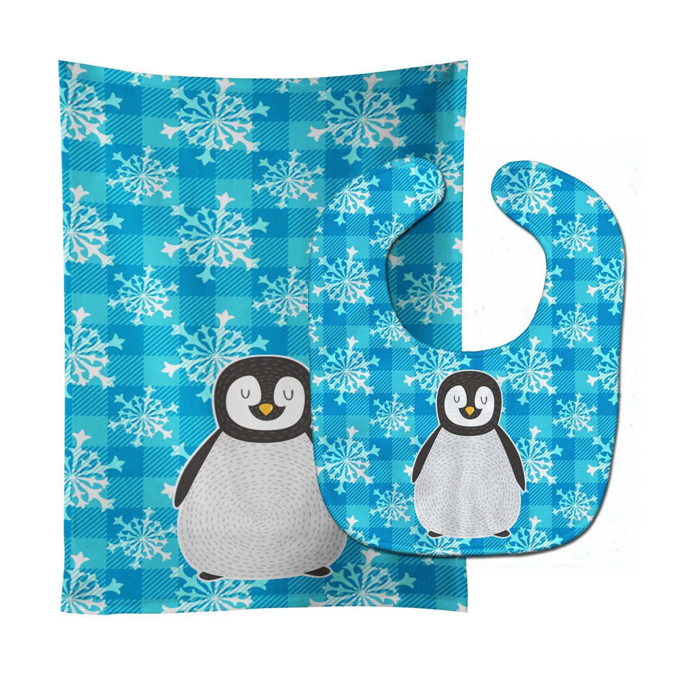 Penguin Baby Bib & Burp Cloth BB6771STBU by Caroline's Treasures