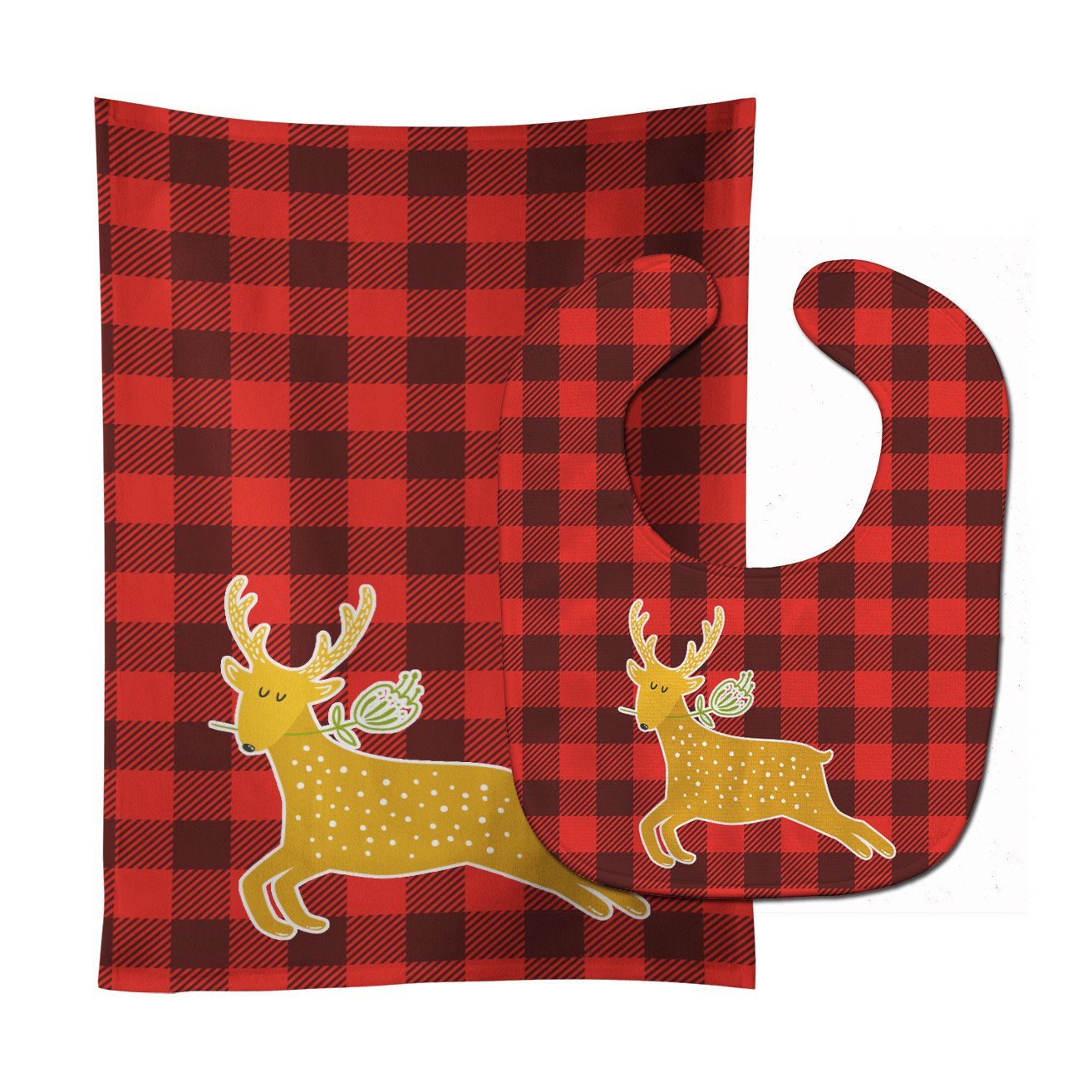 Deer Baby Bib & Burp Cloth BB6773STBU by Caroline's Treasures