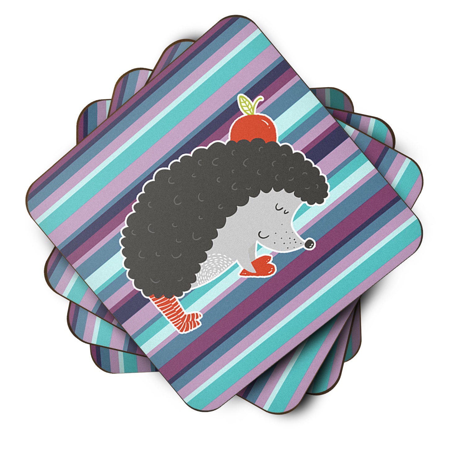 Hedgehog Foam Coaster Set of 4 BB6777FC - the-store.com