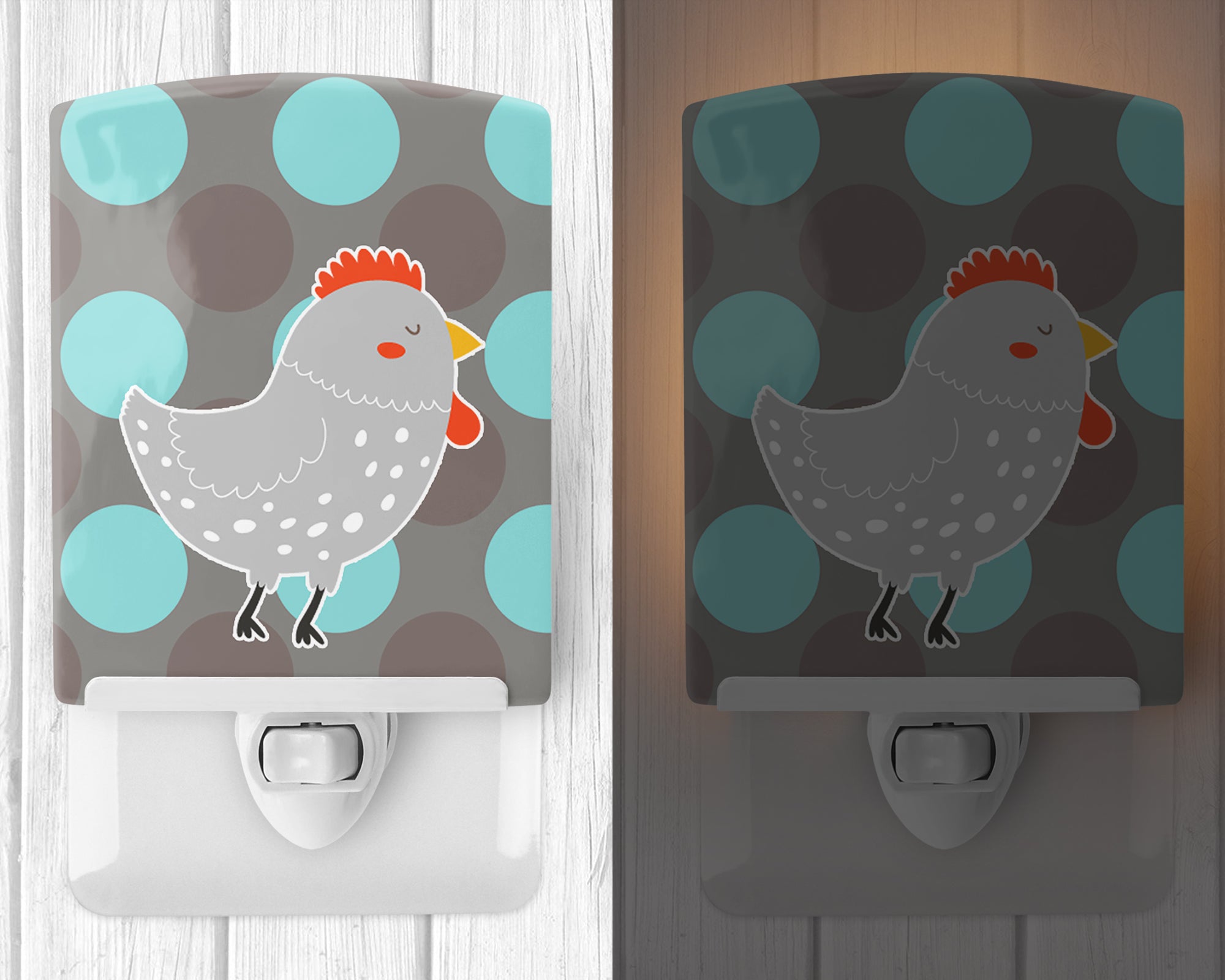 Grey Chicken Ceramic Night Light BB6778CNL - the-store.com