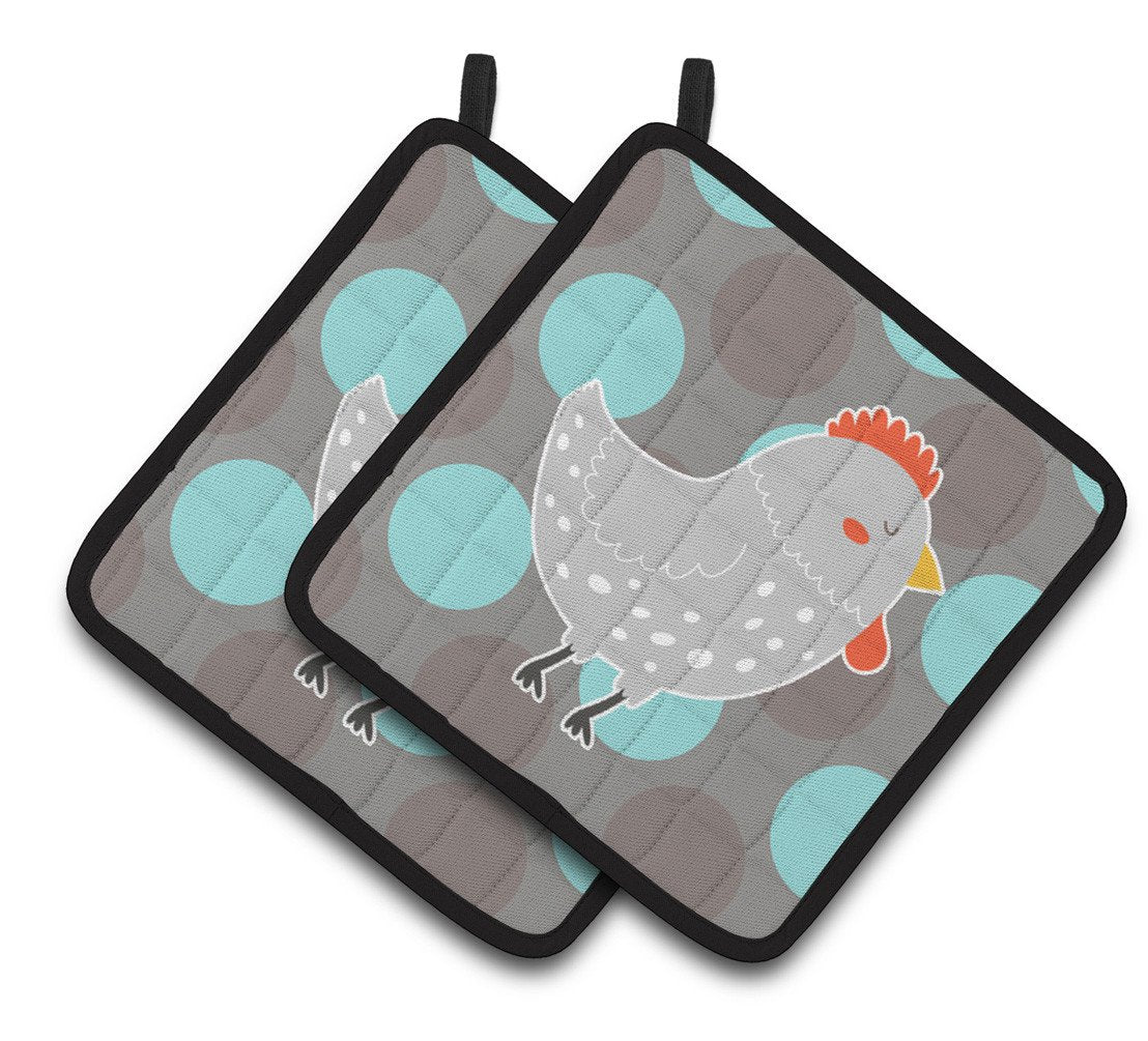 Grey Chicken Pair of Pot Holders BB6778PTHD by Caroline's Treasures