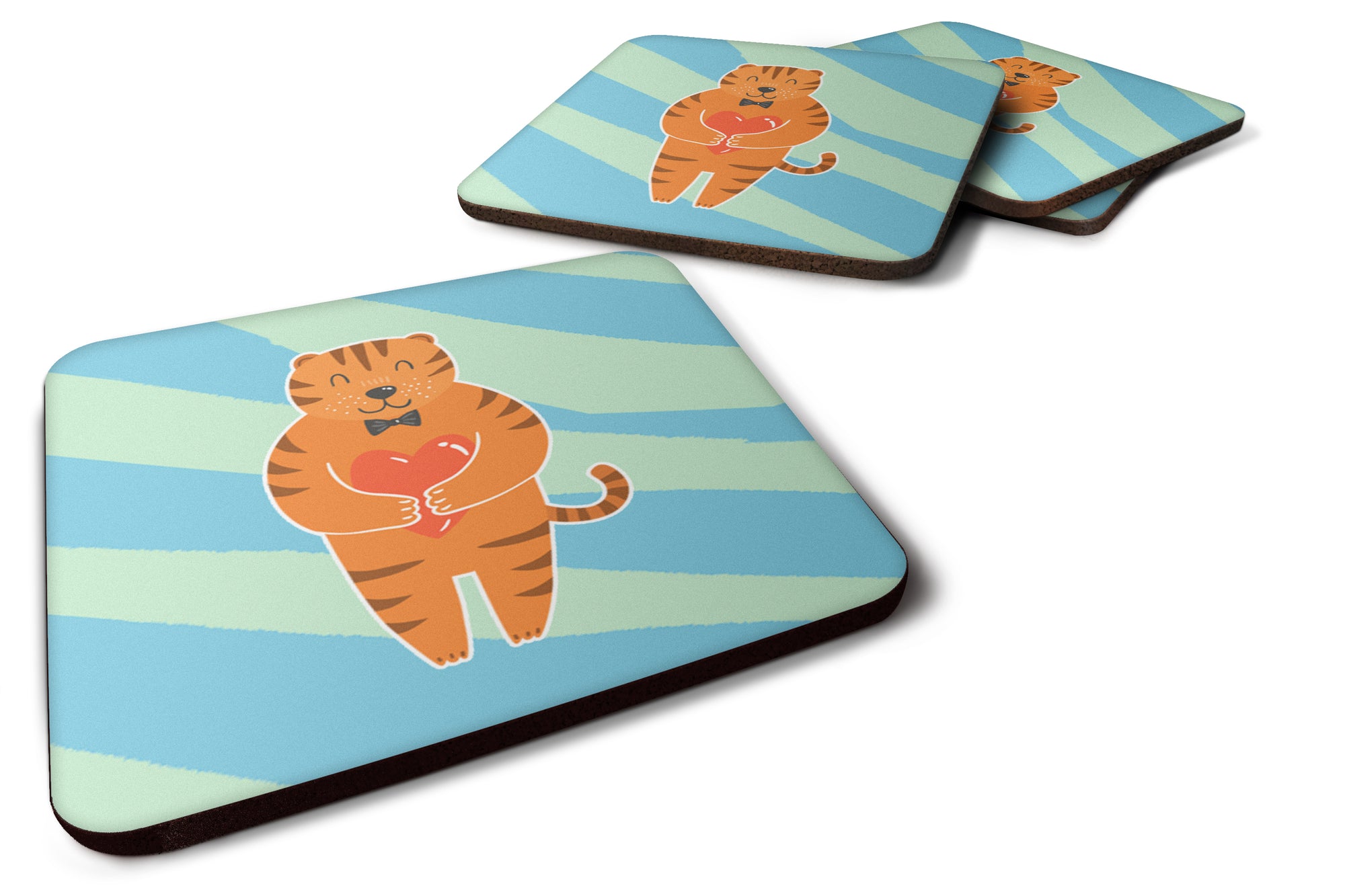 Tiger Foam Coaster Set of 4 BB6779FC - the-store.com