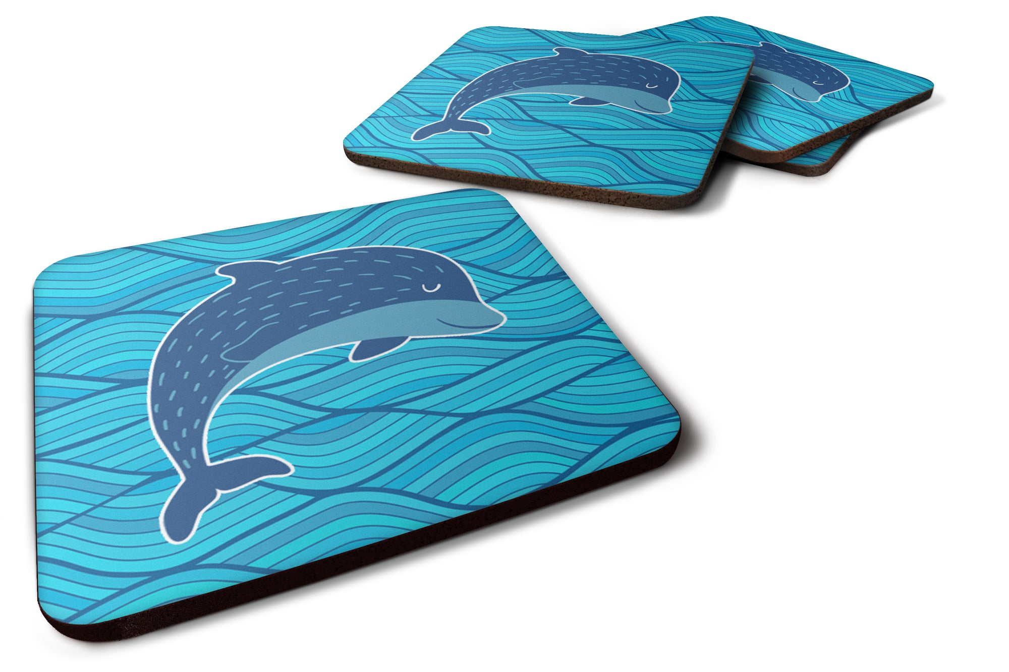 Dolphin Foam Coaster Set of 4 BB6781FC - the-store.com