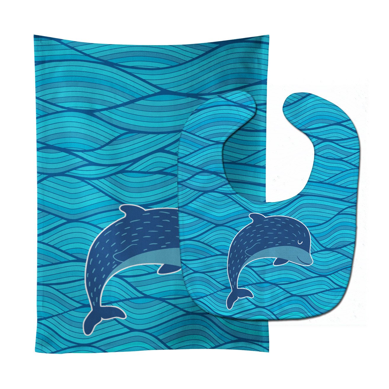 Dolphin Baby Bib & Burp Cloth BB6781STBU by Caroline's Treasures