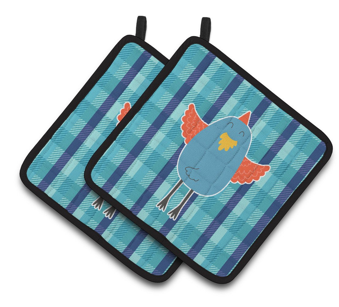 Blue Chicken Pair of Pot Holders BB6782PTHD by Caroline's Treasures