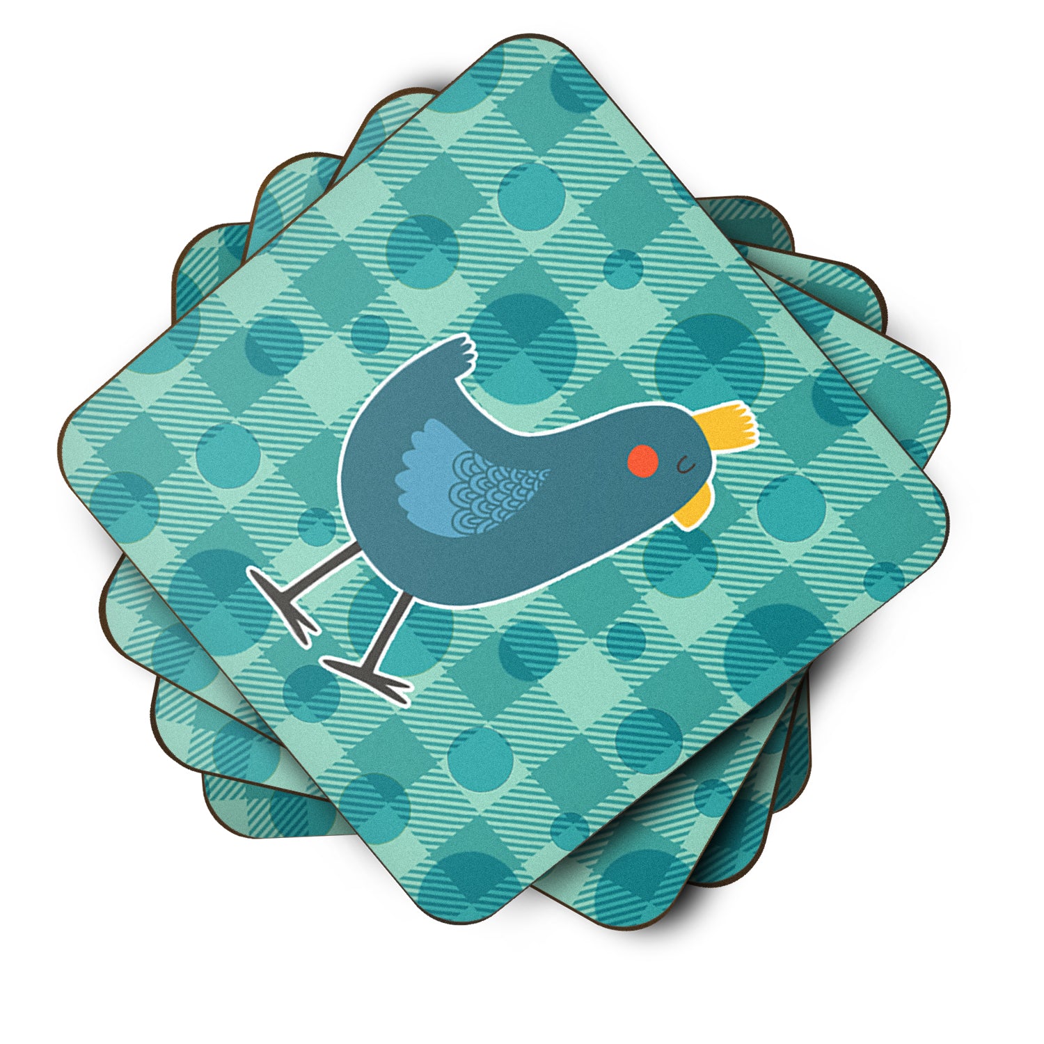 Polkadot Chicken Foam Coaster Set of 4 BB6786FC - the-store.com