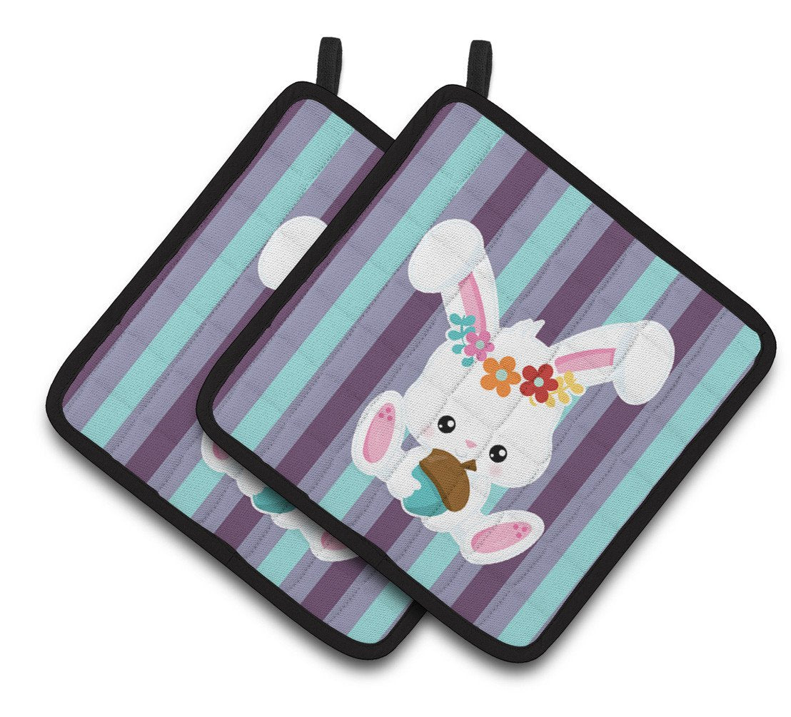 Bunny Rabbit Pair of Pot Holders BB6790PTHD by Caroline&#39;s Treasures